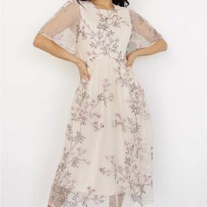 Baltic Born Cream Floral Midi Dress